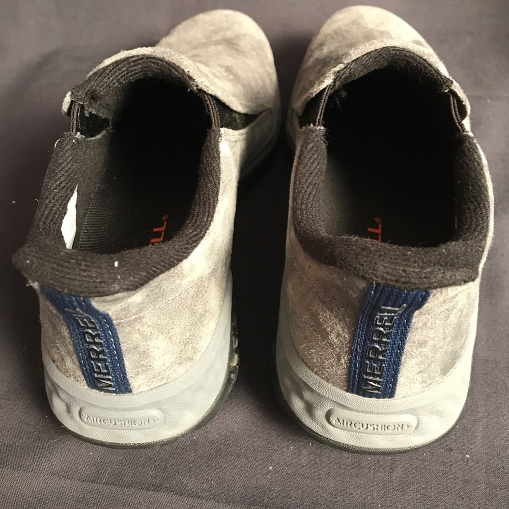 Merrell gray suede slip-on Vibram hiking moccasin - Picture 2 of 5